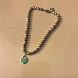 Tiffany & Co. Silver Bracelet with blue heart!